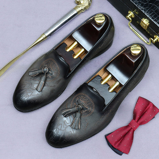 Men's Top Layer Cowhide Genuine Retro Business Leather Shoes