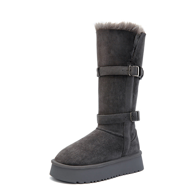 Women's Height Increasing Insole Two-way Thick Bottom Super Women's Snow Boots