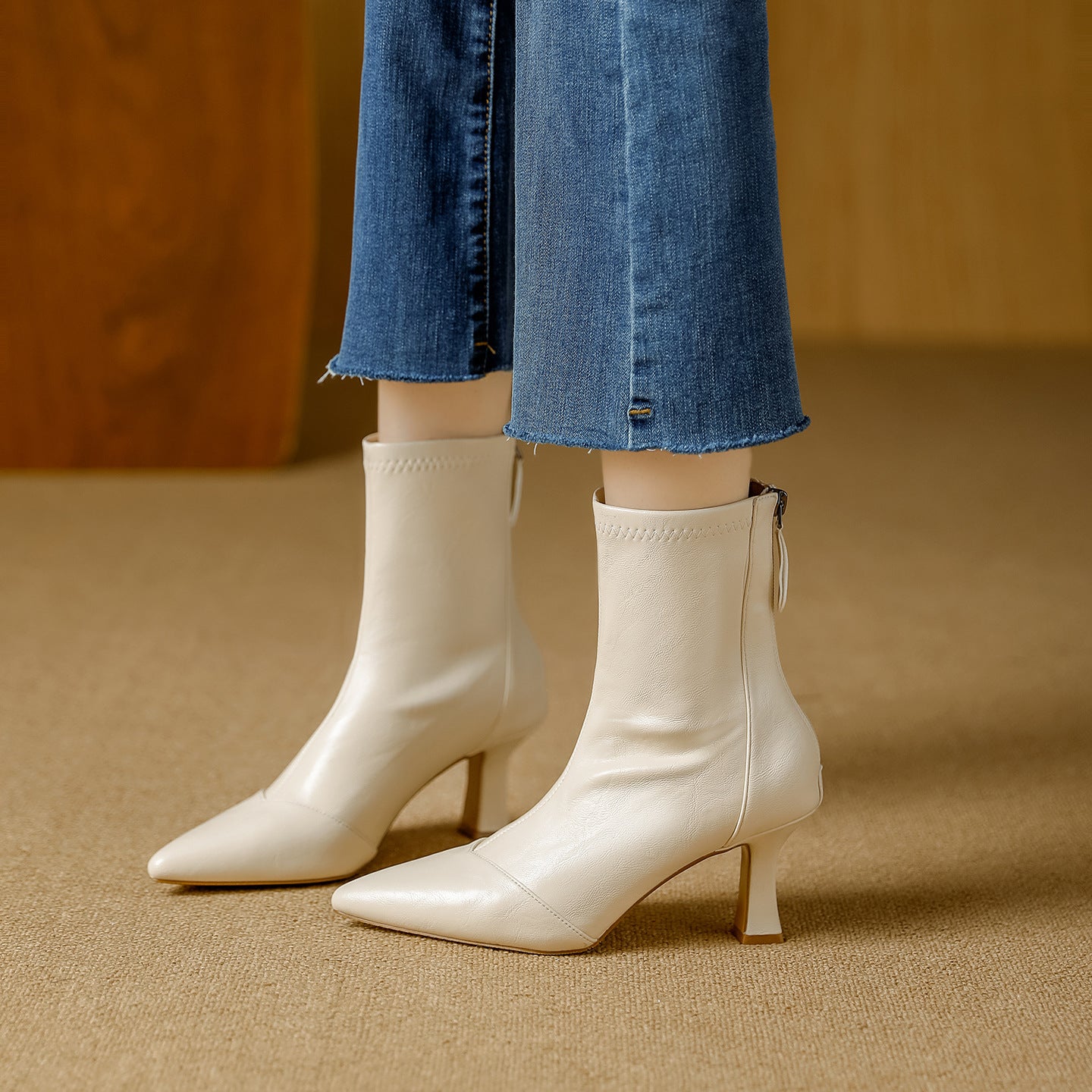 Women's High Short French Vintage Style Comfortable Women's Leather Boots