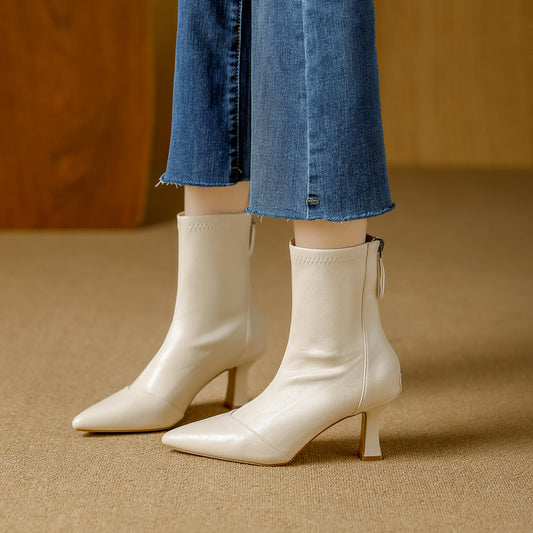 Women's High Short French Vintage Style Comfortable Women's Leather Boots