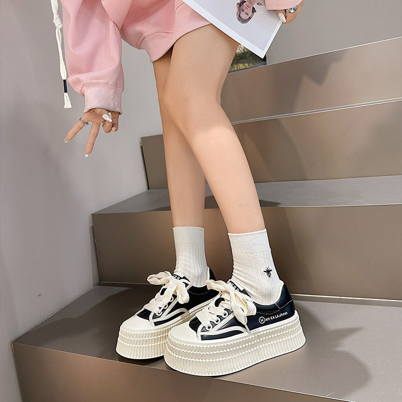 Shape Super Soft Height Increasing Skinny Thick Bottom Korean Style Women's Casual Shoes