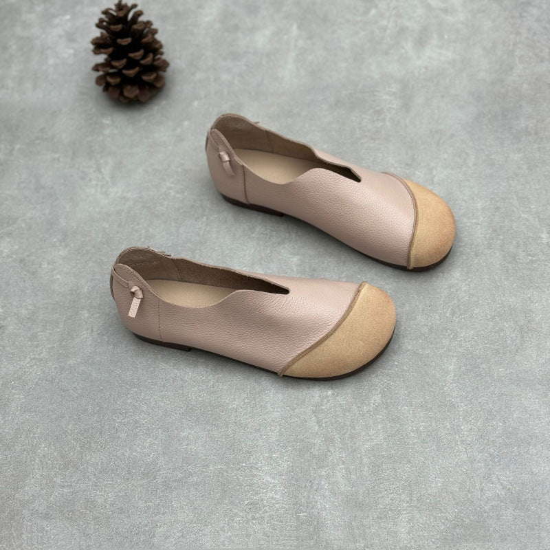 Genuine Pumps Color Matching Round Head Simple Casual Shoes
