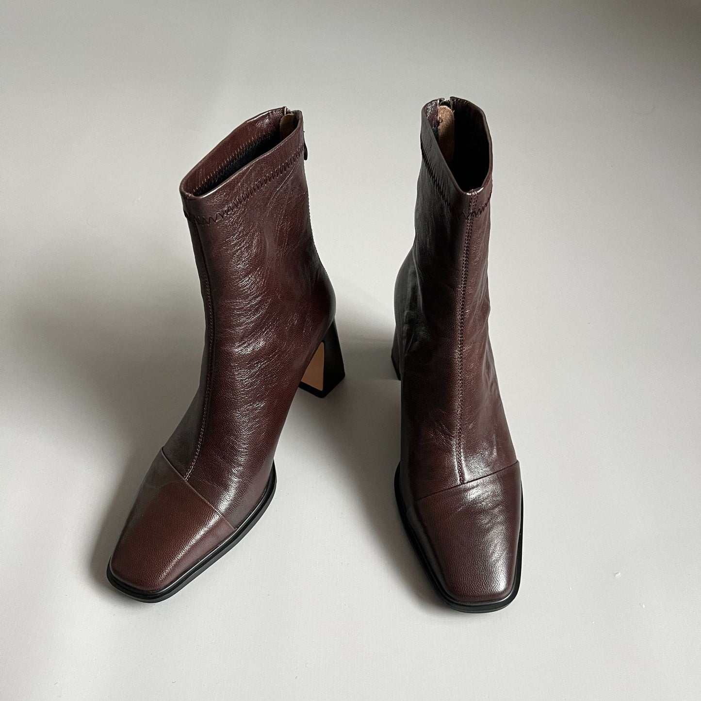 Women's Short With Scratch Pattern Soft Style French Retro Skinny Small Women's Leather Boots