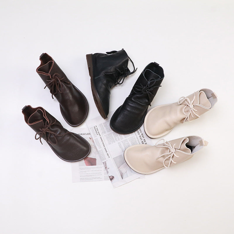 Women's Martin Outdoor Classic Style Round Toe British Women's Leather Boots