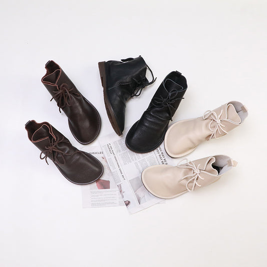 Women's Martin Outdoor Classic Style Round Toe British Women's Leather Boots