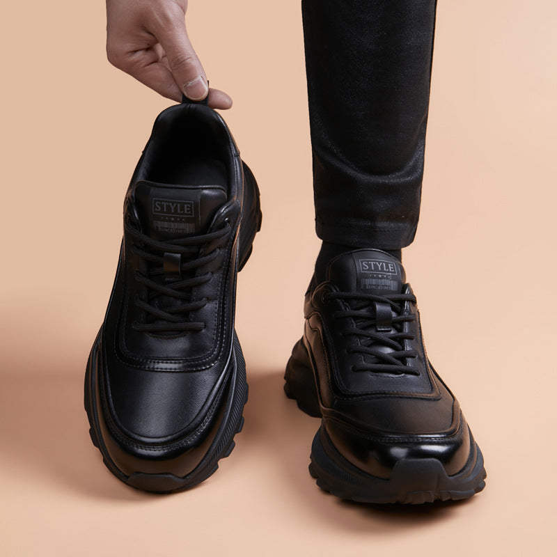 Men's Simple Retro Style Fashion Commuter Light Luxury Leather Shoes