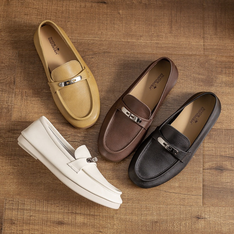 Women's One Pedal French Lock Small Sewing Very Loafers