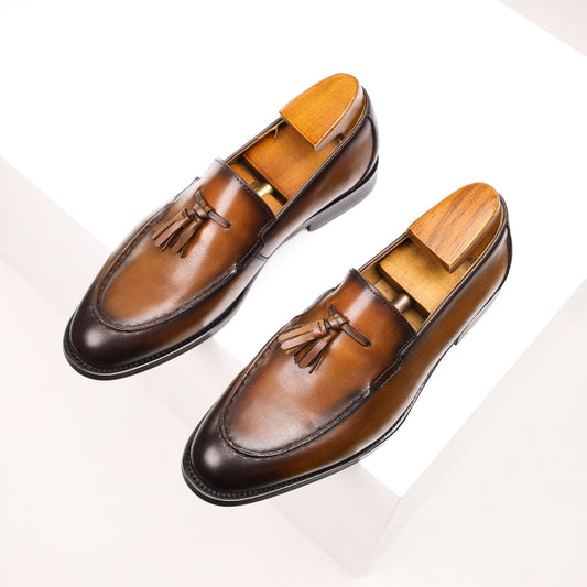 Men's Tassel British Slip-on Extra Large Size Men's Business Leather Shoes