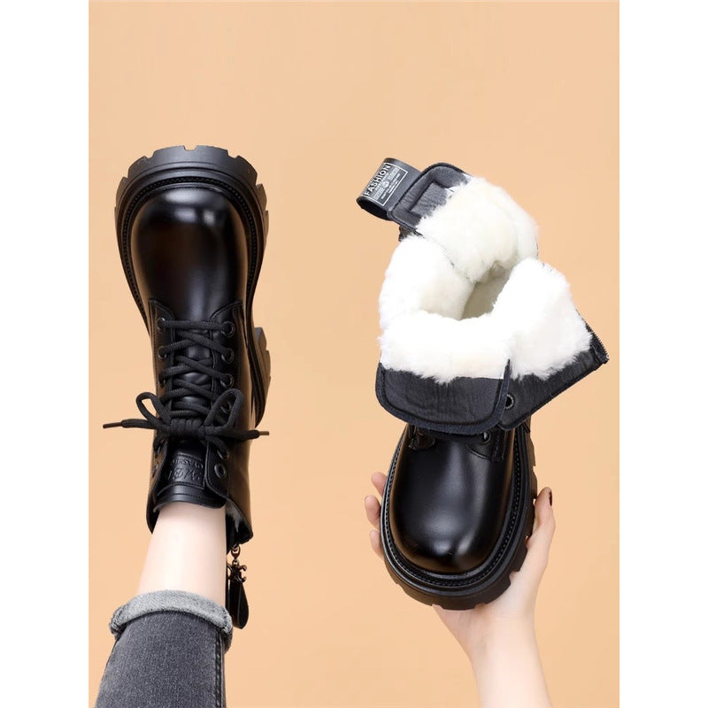 Women's Martin British Thick-soled Short Small Size Women's Leather Boots
