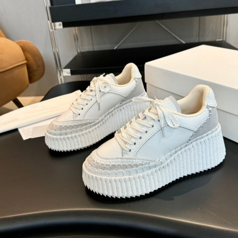 Women's Bottom Little Gospel Platform Fashion Round Toe Lace Women's Sports Shoes