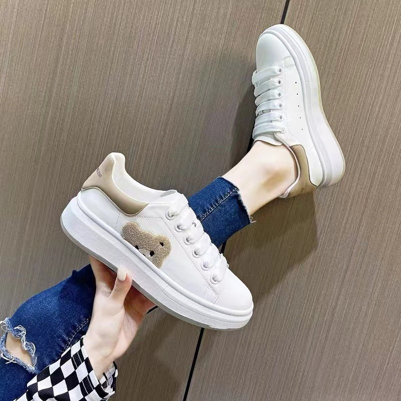 Women's Fashionable Small Bear Genuine Thick Bottom Casual Shoes