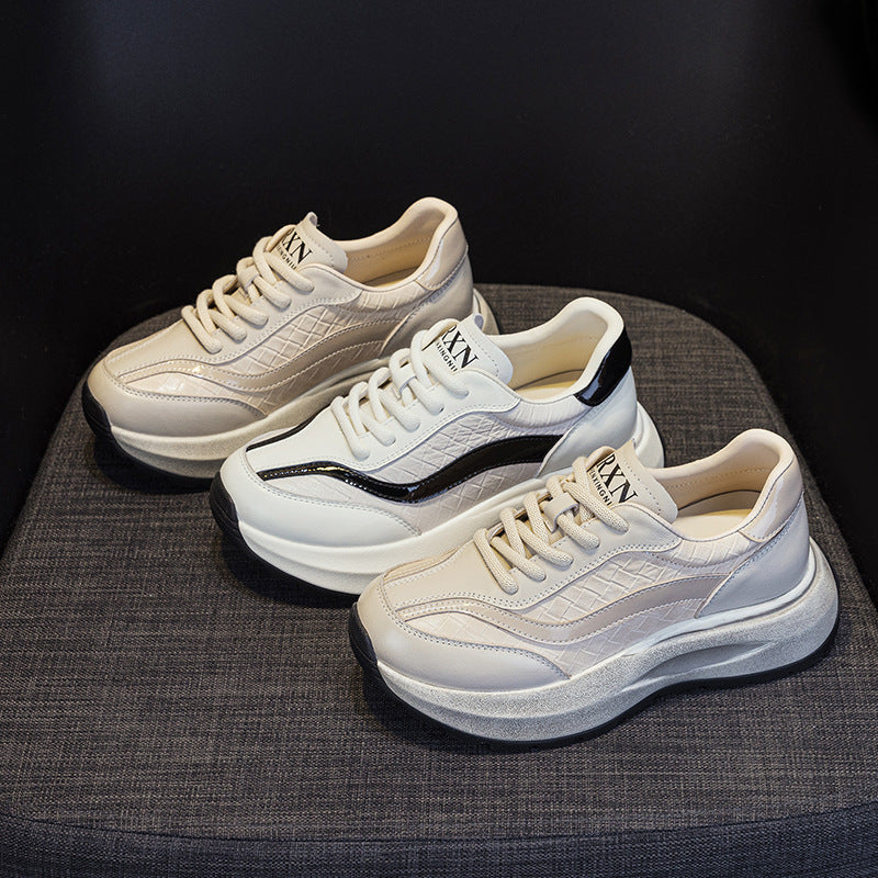Women's Breathable Elevator Wild Soft Bottom White Men's Shoes