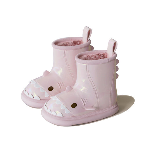 Winter Shark Female Waterproof Fleece-lined Warm Cute Snow Boots