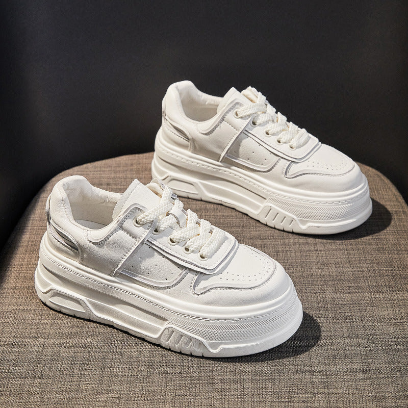 Women's Korean Style White Platform Foam Bottom Women's Casual Shoes