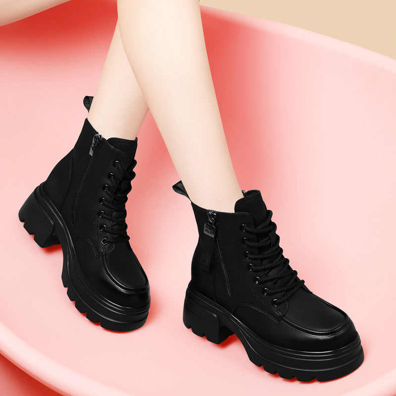 Women's Martin Spring Small Versatile Increased Fleece-lined Boots