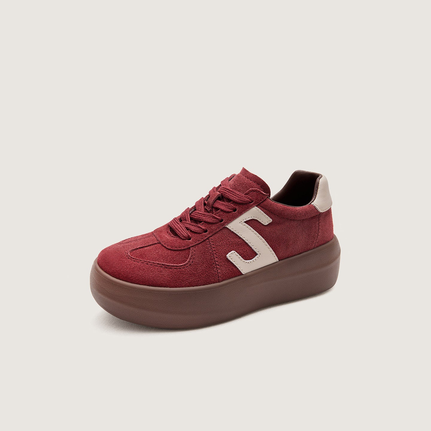 Women's Reversible Cowhide Small Milk Pastry Platform Height Increasing Insole German Casual Shoes