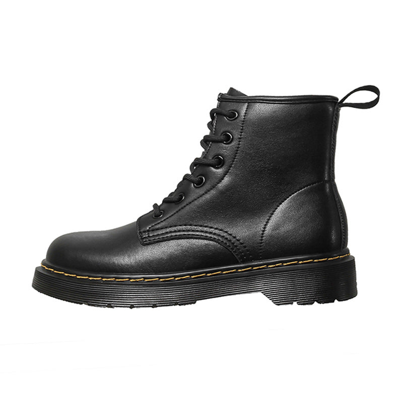 Women's Martin Soft British Style Ankle Genuine Round Boots