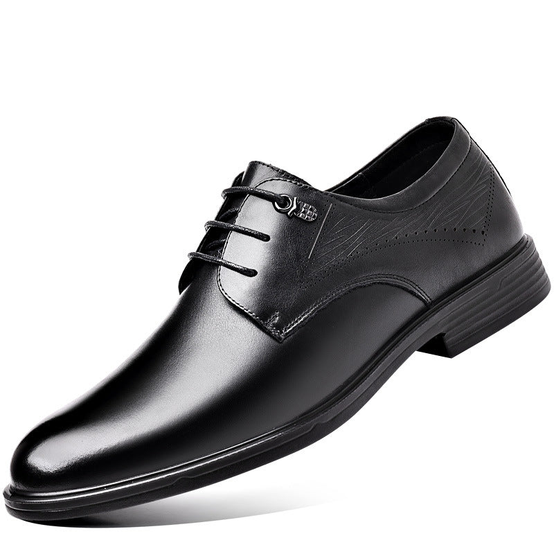 Men's First Layer Cowhide Business Pumps Soft Bottom Surface Leather Shoes