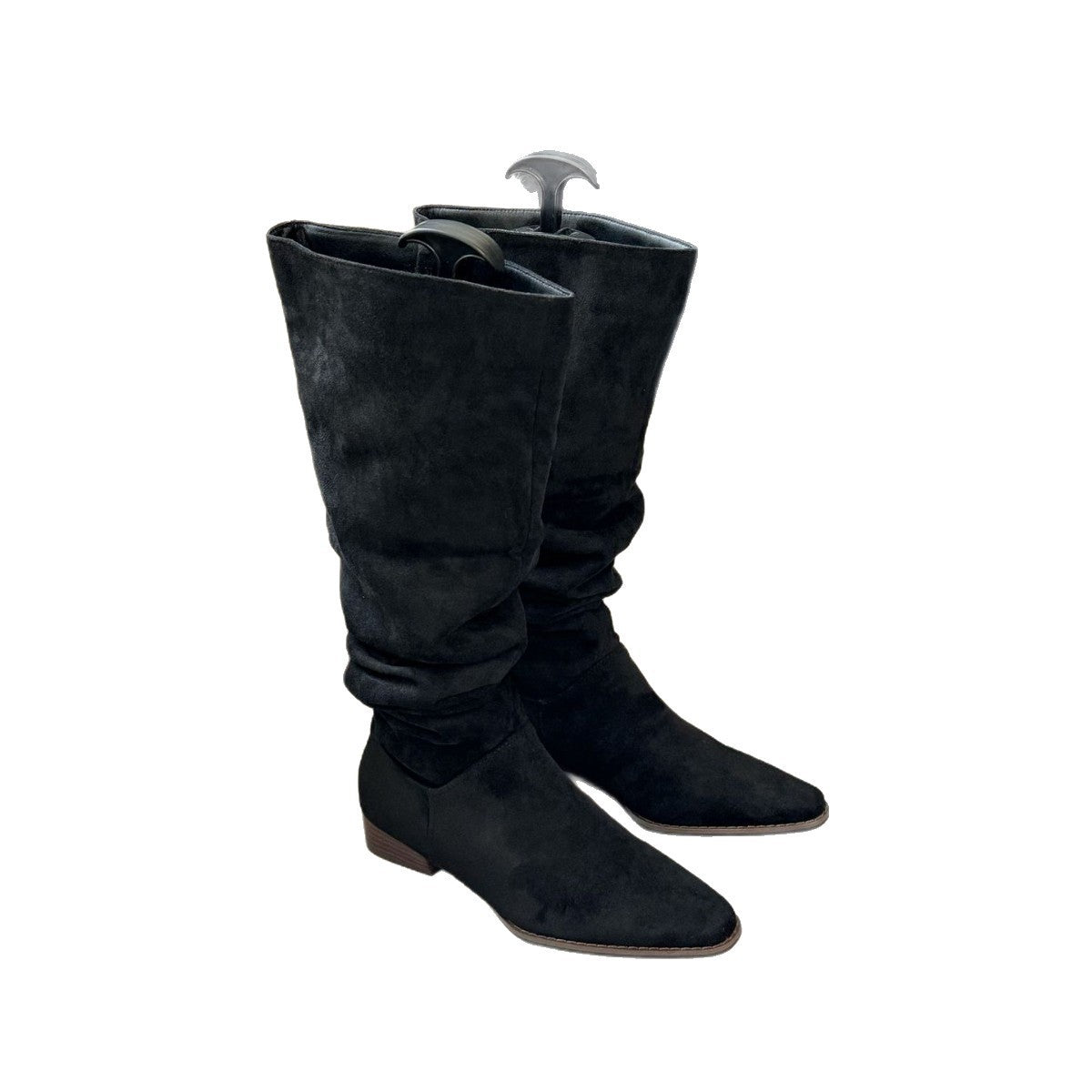 Style Retro Pointed Suede Long Female Wide Tube Boots