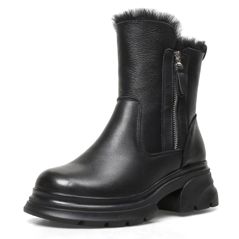 Women's Thick-soled Fur Integrated Martin Soft Bottom Snow Boots