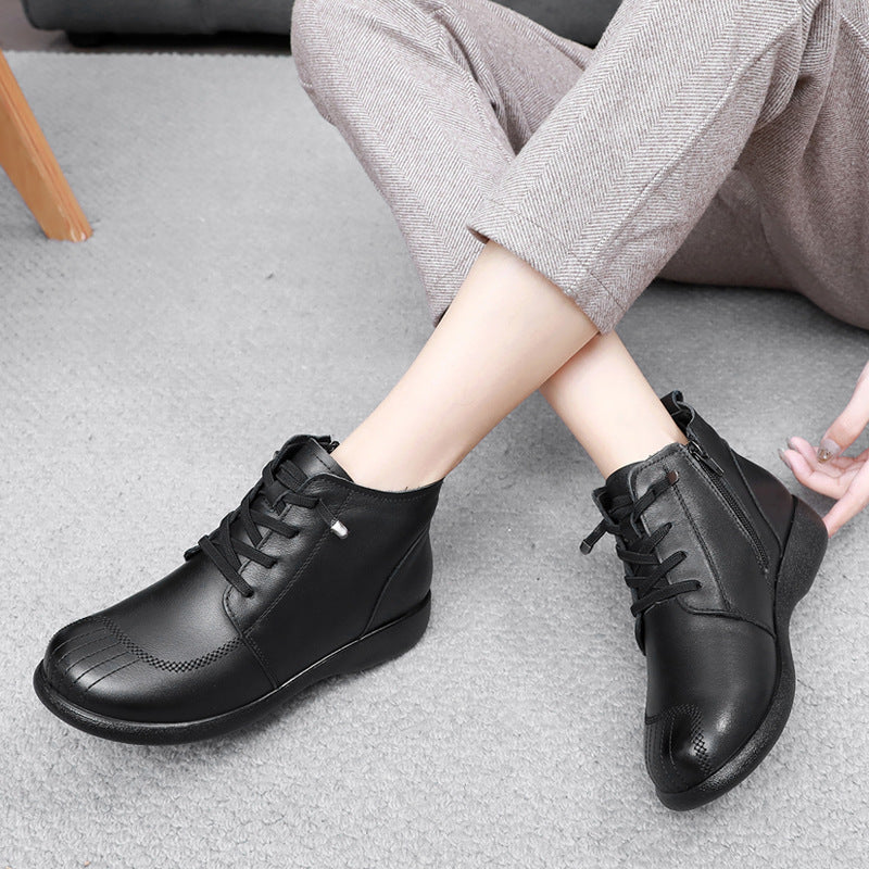 Women's Winter Cotton First Layer Cowhide Veet Comfortable Women's Shoes