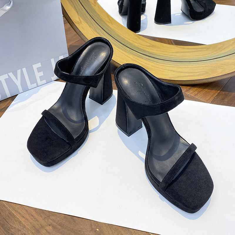 Women's Outer Wear Open Toe Thick Bottom High Heeled Sandals