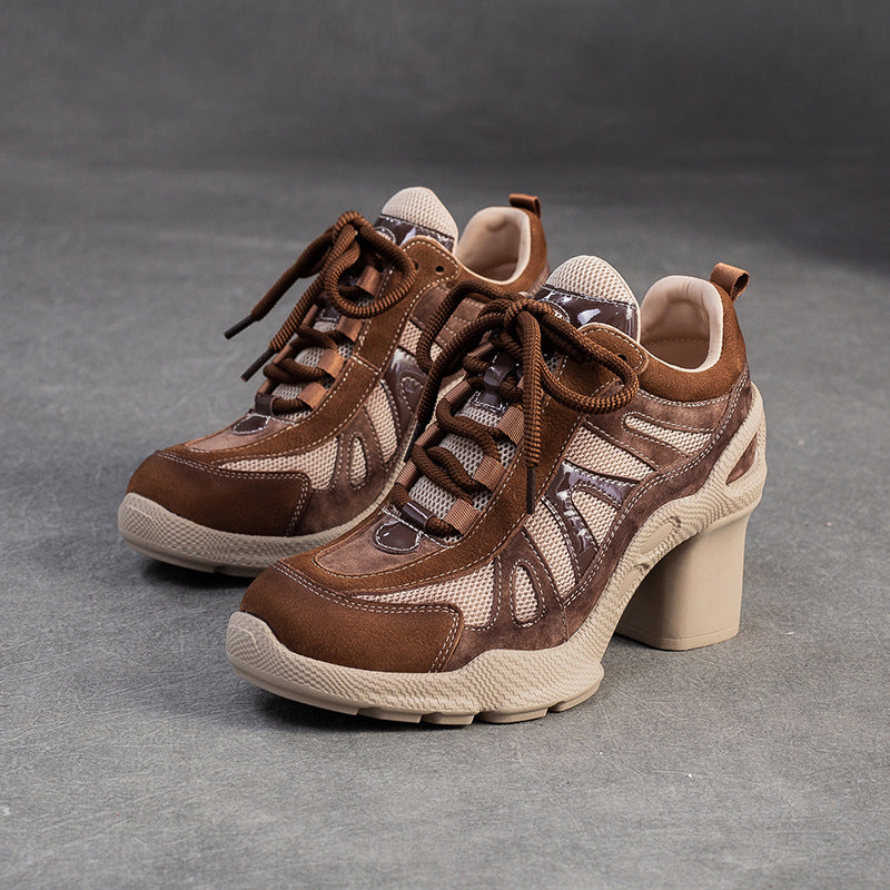 Breathable Sports Style High Pumps French Women's Casual Shoes
