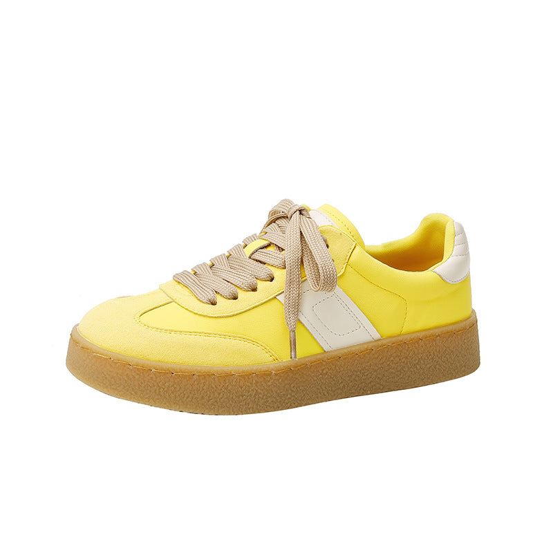 Women's Genuine Thick Bottom Color Matching Round Casual Shoes