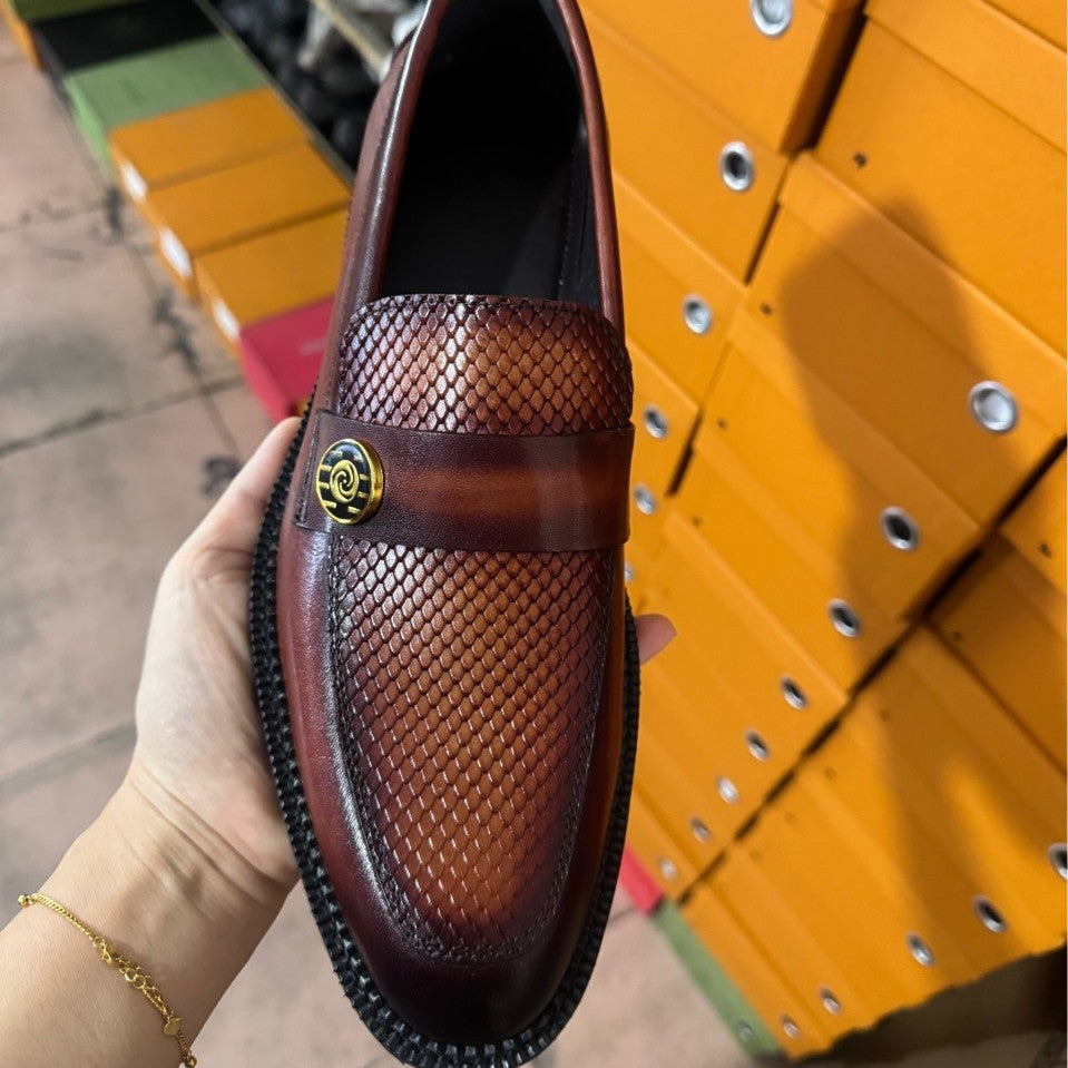 Men's Original Standard Box Soft Trendy Slip-on Lazy Dad Leather Shoes