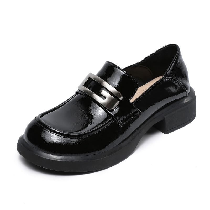 Beautiful Natural Color Authentic Spring British Style Chunky Loafers