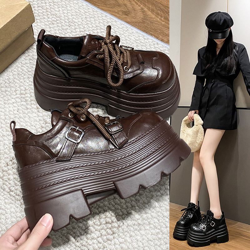 Women's European Goods Super Hot Platform British Style Belt Loafers