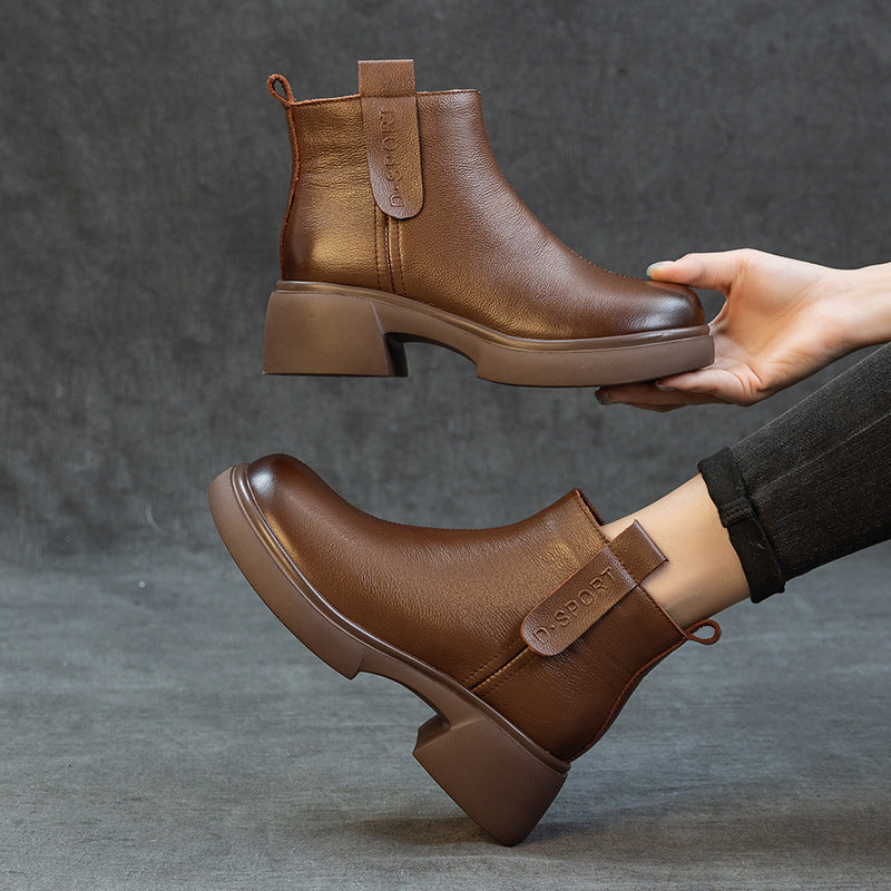 Women's First Layer Cowhide Martin Simple Lightweight Women's Leather Boots