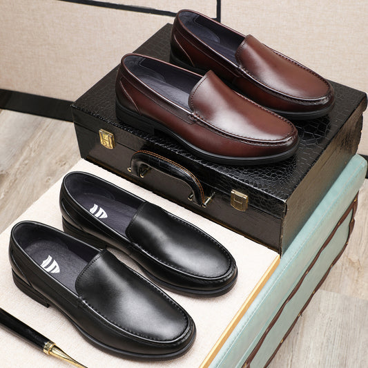 Men's Spring Genuine Slip On Low Comfortable Heels