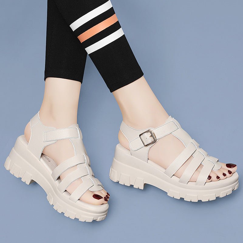 Women's Summer Mom Roman Platform Wedge Flat Sandals