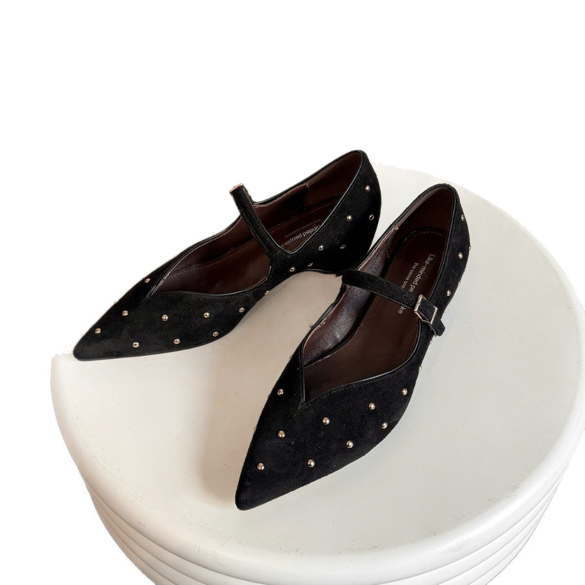 Women's Spring French Vintage Style Low Mary Jane Rivet Buckle Shallow Heels