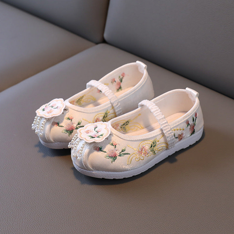 Children's Ancient Costume Embroidered Ethnic Style Chinese Kid's Shoes