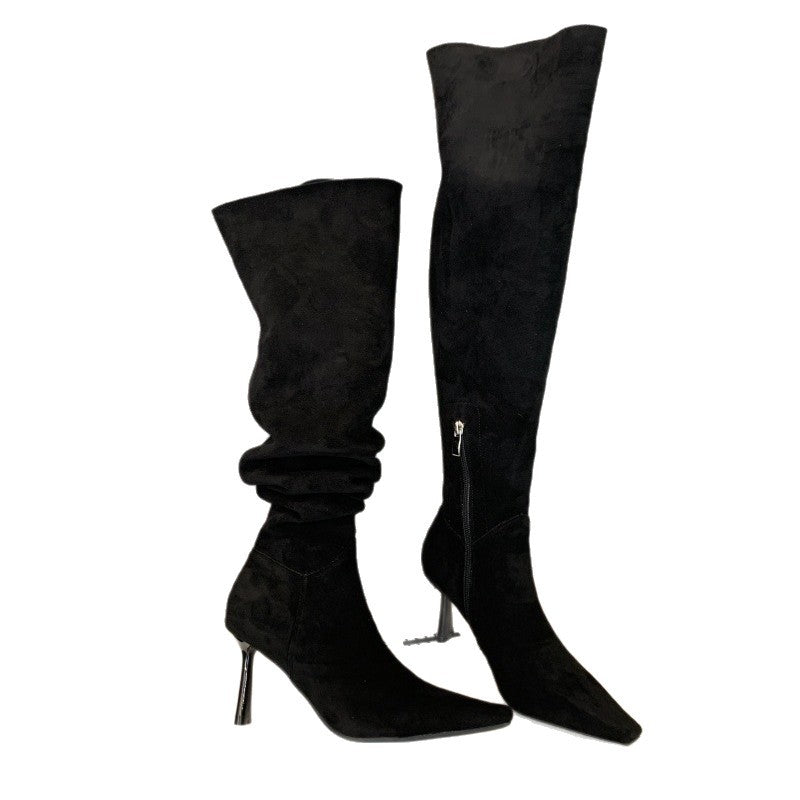 Stiletto Knight Two-way Wear Female Temperament Women's Leather Boots