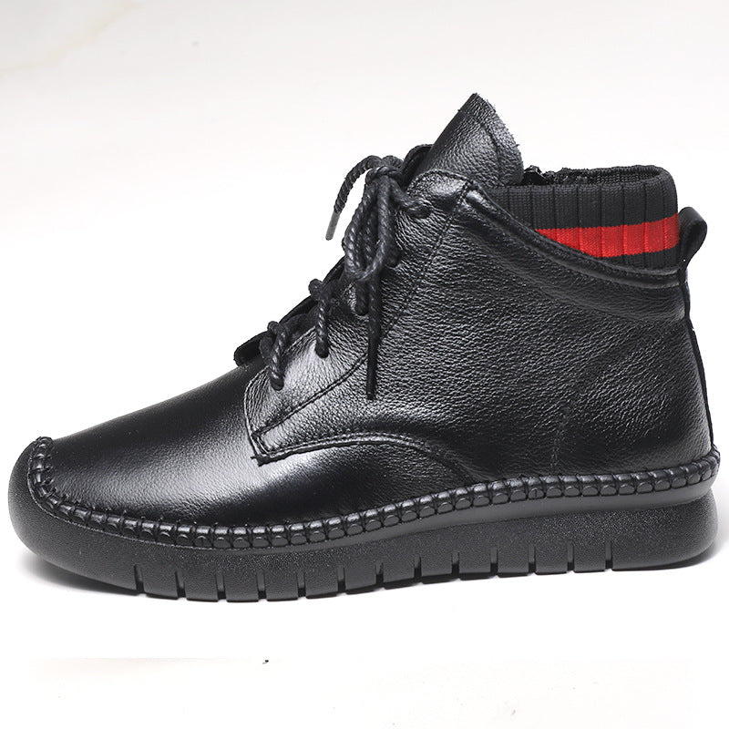 Women's Genuine Soft Sole Ankle Flat Single-layer Casual Shoes