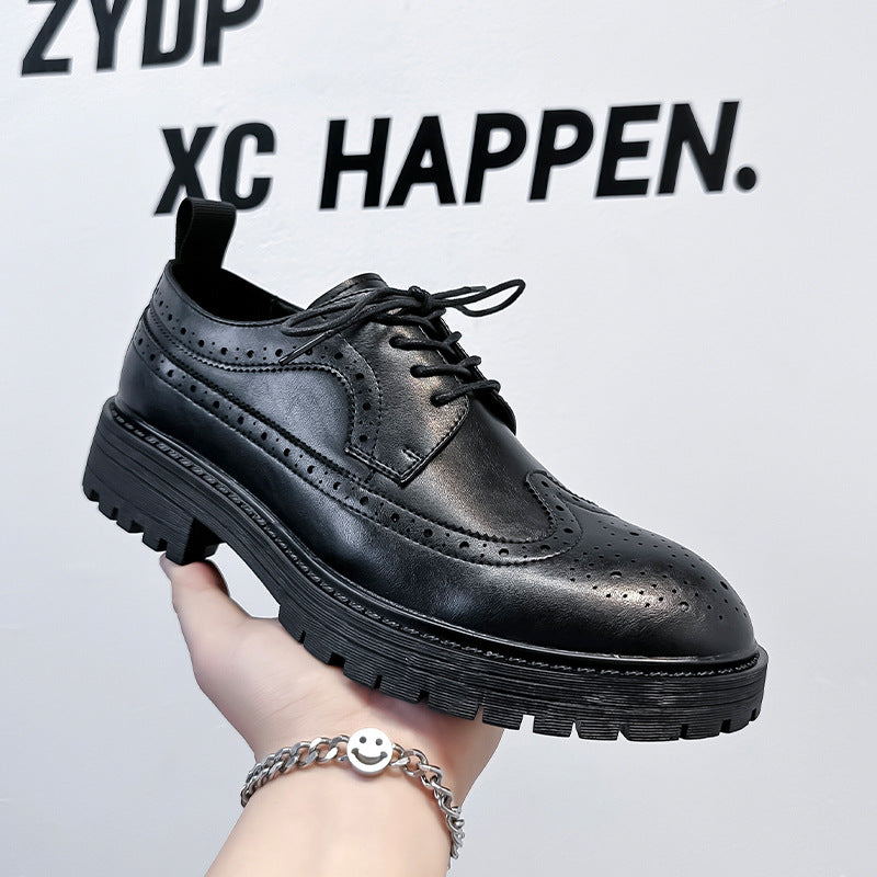 Versatile Men's Summer British Style Brogue Men's Business Leather Shoes