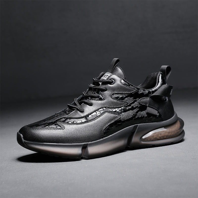 Men's Genuine Autumn First Layer Cowhide Platform Sneakers