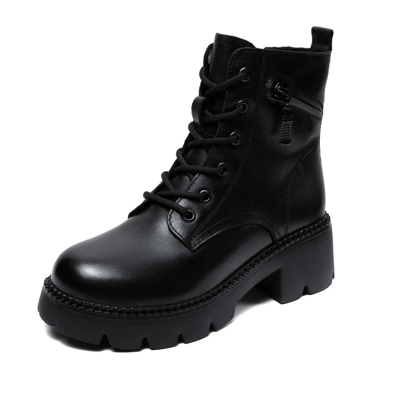 Women's & Men's First Layer Cowhide Martin Genuine Retro Boots