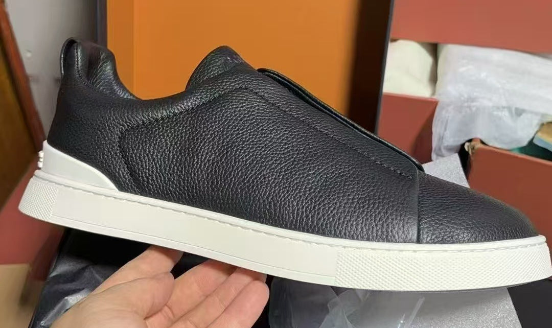 Men's Jea Cowhide Classic Lychee Pattern Deerskin Men's Business Leather Shoes