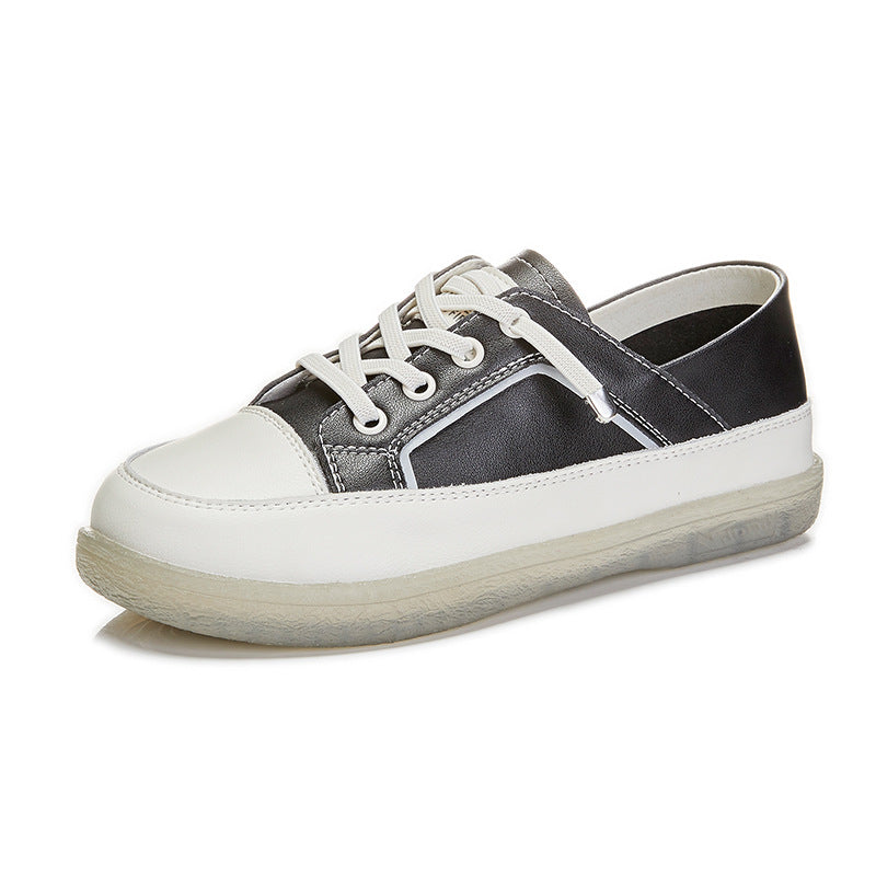 Women's White Plus Size Slip-on Flat Skateboard Casual Shoes