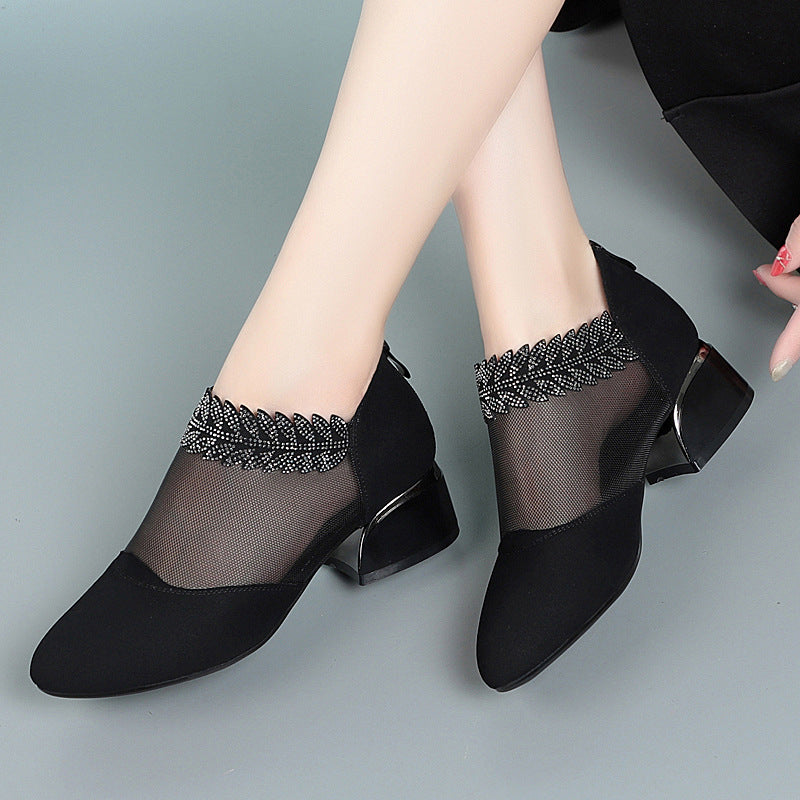 Women's Genuine Soft Bottom Pumps Thin Mesh Women's Shoes