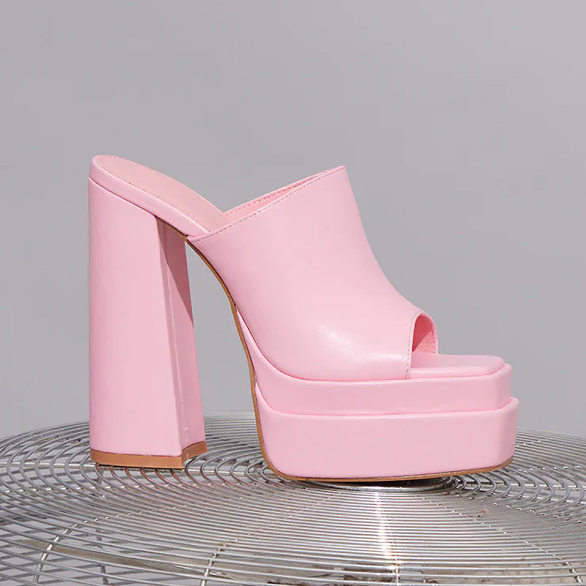 High Black White Pink Plus Size Heels