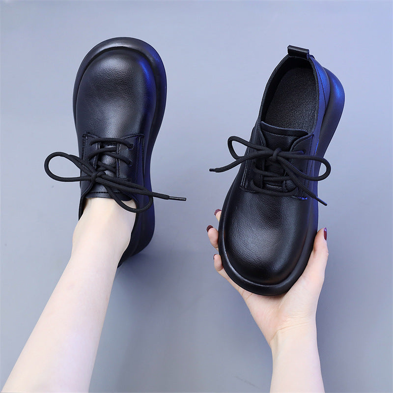 Women's Autumn Flat Solid Color Pumps Soft Bottom British Loafers