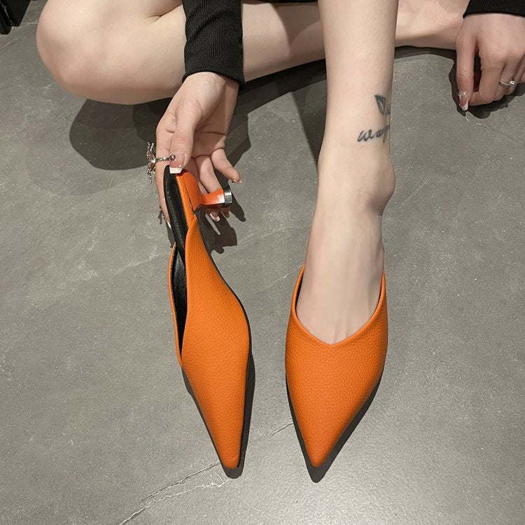 Women's Spring Korean Style Pointed Toe Cap Heels