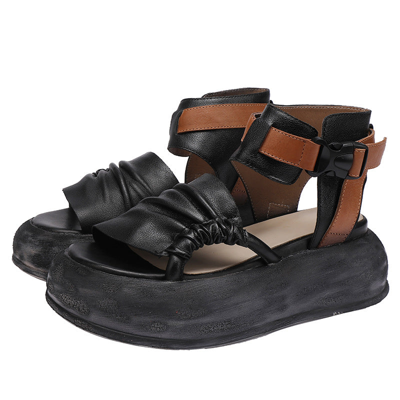 Women's Summer Retro Platform Fashionable Elegant Soft Sandals