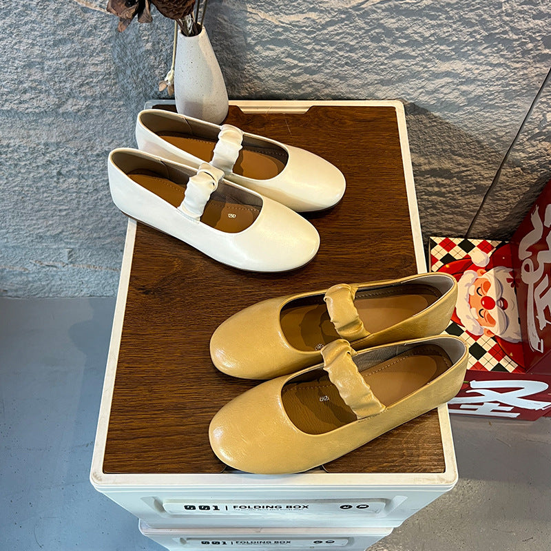 Women's Sheepskin Insole Mary Jane Spring French Leisure Beautiful Women's Shoes