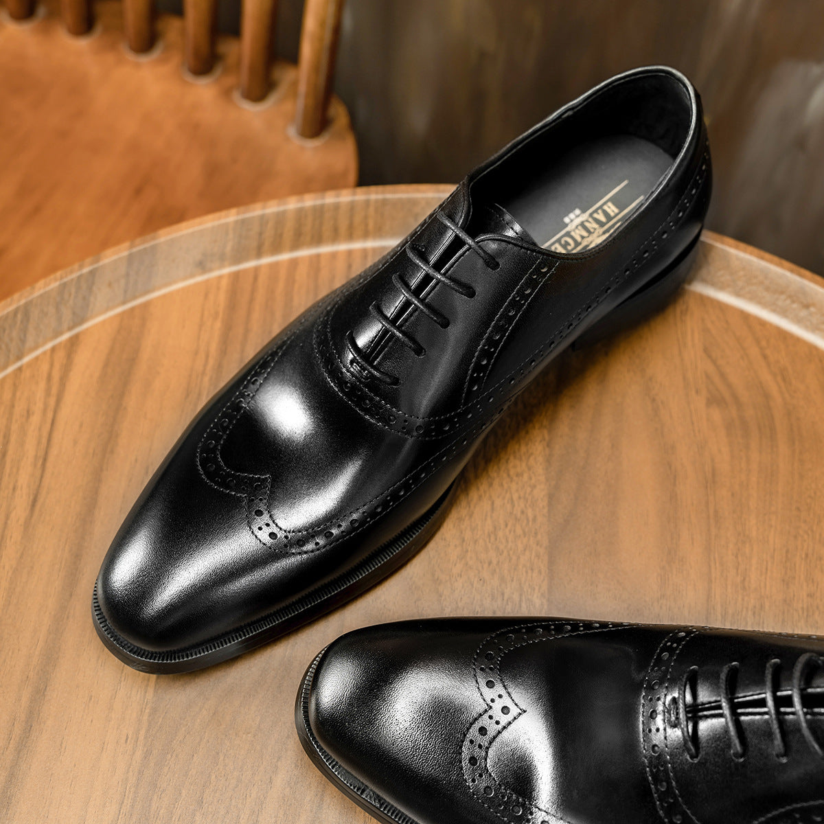Men's Formal Oxford Brogue Cowhide Plus Size Leather Shoes